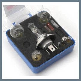 H4 autóizzó és biztosíték készlet – műanyag dobozban 08502