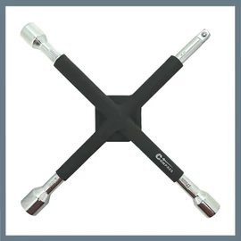 Erősített kereszt kerékkulcs 17-19-21 mm + 1/2" 09409