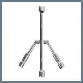 Összecsukható kereszt kerékkulcs 17-19/21-23 mm – TÜV, GS minősítéssel 09413