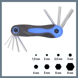 8 darabos imbuszkulcskészlet (1,5–8 mm) 09422