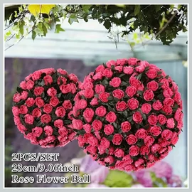 Műrózsa dekorációs gömb – 2 db-os szett (23 cm) ciklámen CT2402571-c