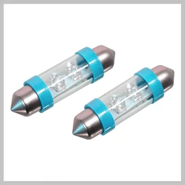 Autós LED izzó 4LED – 12V SV8.5 (11×39 mm), kék (2 darabos szett) 33723