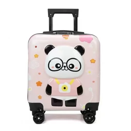 Gyerek gurulós bőrönd – Rózsaszín panda mintával WP08