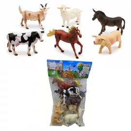 6 db Valósághű Háziállat, Tarka, 18 cm - 20 cm NG8-20