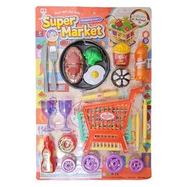 Szupermarket Bevásárlókocsi Játék Készlet 13 Kiegészítővel NO7649
