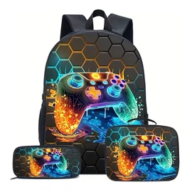 Neon Gamer 3 részes táska szett – Hátizsák, Ebédtáska és Tolltartó EF2220153  