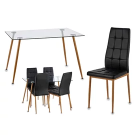 Davi étkezőasztal szett 4 fekete székkel 57103