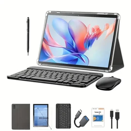 10.1" Android táblagép szett billentyűzettel, egérrel és kiegészítőkkel szürke YQ864705-sz