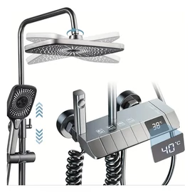 Prémium Zuhanykészlet termosztatikus csappal és LED digitális kijelzővel – CG2703432