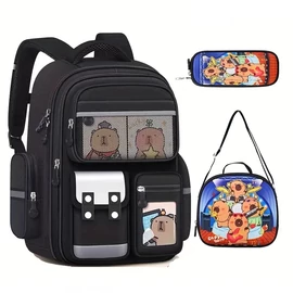 3 részes Capibara mintás táskaszett –  FEKETE LW4087704-F