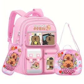 3 részes Capibara mintás táskaszett –  PINK LW4087704-P