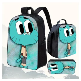 3 részes Gumball rajzfilm mintás hátizsák szett – WH2396404