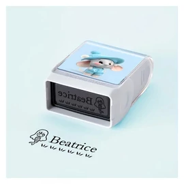 1 db aranyos elefánt mintás, személyre szabható névpecsét WX43942
