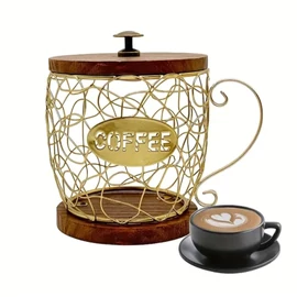 Kávékapszulatartó fedéllel – arany színű, RP1387967