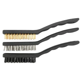 Drótkefe készlet 3 db – réz, acél, nylon, 23 cm TO-06964