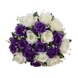 1 db Mesterséges Koszorú – Lila és Fehér Rózsákkal UW2108327
