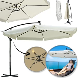 Kerti napernyő SOLAR LED világítással,  krém színben OGP11K