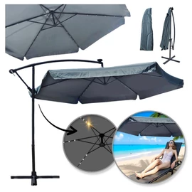 Kerti napernyő SOLAR LED világítással, szürke színben  OGP11SZ