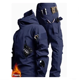 Softshell taktikai polárbéléses kabát és nadrág szett kék XL méret AU4713866-kxl