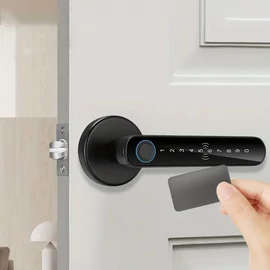 Okos ajtókilincs – ujjlenyomat, kód, IC kártya és mobiltelefon vezérléssel GL2873876