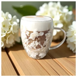 Thermo Pohár Fehér Virágos dizájnnal –300 ml SZK185