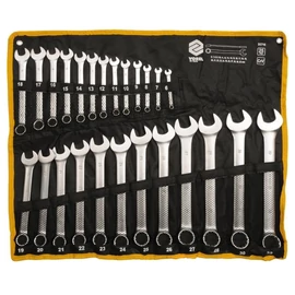 Csillag-villáskulcs készlet 6–32 mm – 25 db, CrV acél, textiltokban TO-51715