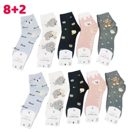 8+2 Női zokni - Maci mintás 35-38 MP3513-2