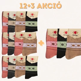 12+3 Női pamut zokni szett 35-38 – 709916-12