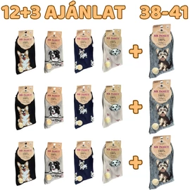 12+3 Női kutyás zokni 38-41 WP2226-3