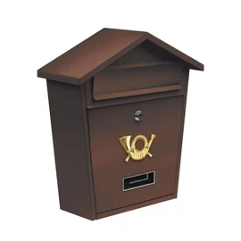 Postaláda 380 × 320 × 105 mm — barna, acél (0,6 mm), 2 kulccsal TO-78582