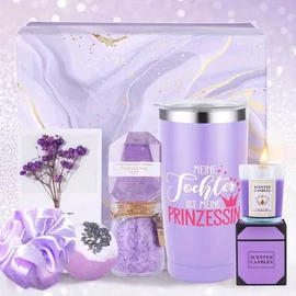 Ajándékcsomag lányoknak – levendulás wellness szett pohárral FQ5670434