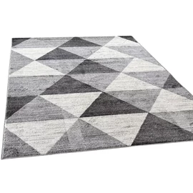 Torino Szőnyeg 4580 – Szürke/Fekete, Modern Mintás Szőnyeg 120 x 170 cm