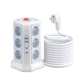 Többfunkciós torony elosztó USB csatlakozókkal, túlfeszültség-védelemmel HE1742811