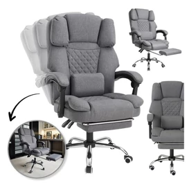 MASTER forgószék lábtartóval és masszázspárnával – szürke KO32SZ-N