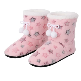 Anzxy puha szív mintás, masnis téli papucs (Rózsaszín, Csillagos) TC362013RC
