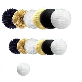 13 db-os Parti Dekorációs Szett - Papírlámpás és Pom-pom WJ1835219