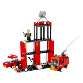 ALLEBLOX FireBrigade Építőkocka Készlet – Tűzoltóállomás 2 Járművel 298236