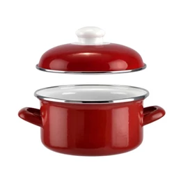 Perfect Home Bordó Zománcozott Lábas Fedővel (18 cm) – Klasszikus Konyhai Edény 14213