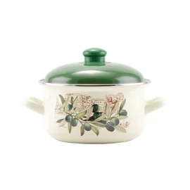 Perfect Home Oliva Zománcozott Lábas Fedővel (16 cm) – Mediterrán Stílus 14826