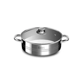 Perfect Home Rozsdamentes Acél Szeletsütő Lábas (22 cm) – Üvegfedővel 14977