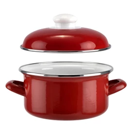 Perfect Home Bordó Zománcozott Lábas fedővel 24 cm 14458