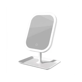 LED Megvilágítású Asztali Sminktükör (Fehér) DJ7741128-F