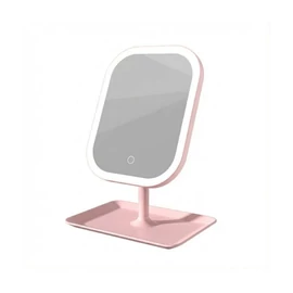 LED Megvilágítású Asztali Sminktükör (Rózsaszín) DJ7741128-R