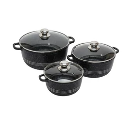 Silver Royal Diamond Tapadásmentes Edényszett (3 db) (Fekete) SR-3030-F