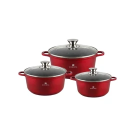 Silver Royal Diamond Tapadásmentes Edényszett (3 db) (Piros) SR-3030-P