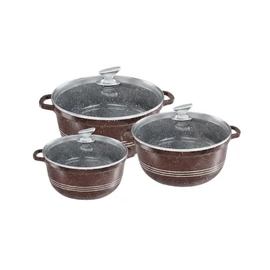 Silver Royal Diamond Tapadásmentes Edényszett (3 db) (Sötét Lila) SR-3030-PR