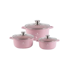 Silver Royal Diamond Tapadásmentes Edényszett (3 db) (Rózsaszín) SR-3030-R