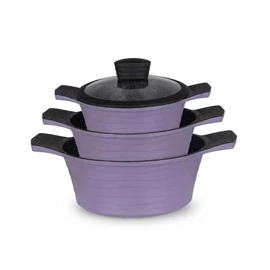 Silver Royal Diamond Tapadásmentes Edényszett (3 db-os) - Lila SR-6060