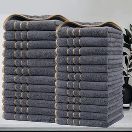 24 részes arany csíkos 35x35cm  törölköző szett szürke RB6623627-SZ