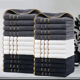 24 részes arany csíkos 35x35cm  törölköző szett vegyes színűek RB6623627